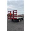 Image 4 : HORST  8 TON RUNNING GEAR & RACK DOUBLE REACH W/NEW 11/15 TIRES AND NEW TIE RODS SN 76103 WITH HAY W