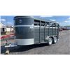 Image 1 : 2022 CORNPRO SBI 16' LIVESTOCK TRAILER 2 AXLES, GREY, OWNERSHIP IN OFFICE