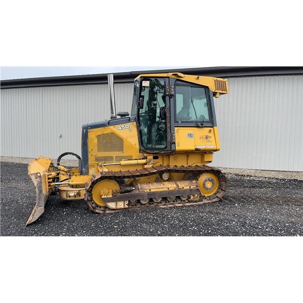 2011 JOHN DEERE 450JLT CRAWLER DOZER 7368 HOURS, 1T0450JXKBD21495 6 WAY BLADE CAB A/C