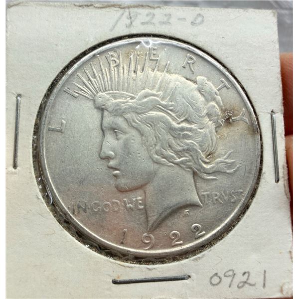 PEACE SILVER DOLLAR - 1922D
