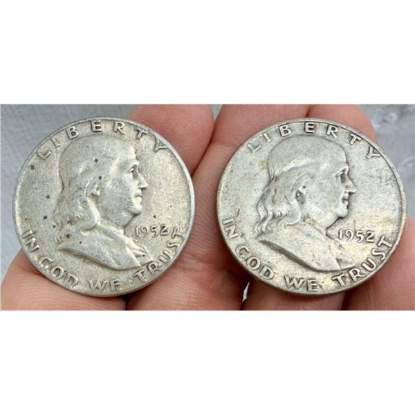 BEN FRANKLIN SILVER HALF DOLLARS - 1952, 1952D
