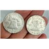 Image 2 : BEN FRANKLIN SILVER HALF DOLLARS - 1957, 1957D