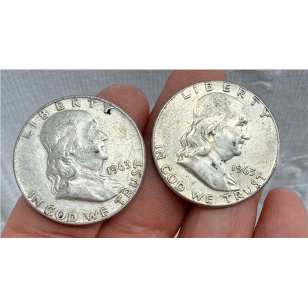 BEN FRANKLIN SILVER HALF DOLLARS - 1963, 1963D