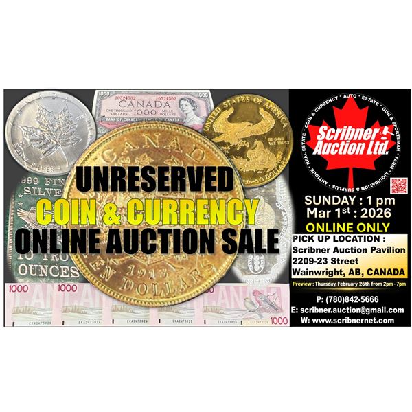 COIN & CURRENCY AUCTION : PART 2 : LIFETIME NUMISMATIC COLLECTION