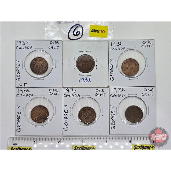 Canada One Cent (6): 1932; 1932; 1936; 1936; 1936; 1936