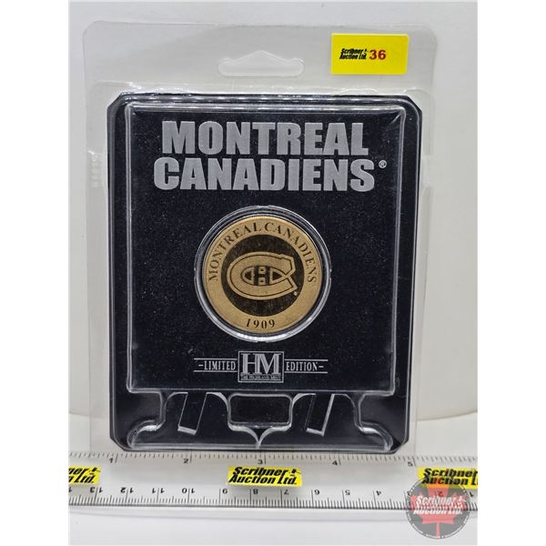 Highland Mint: Limited Edition : NHL Acrylic Card with Collector Coin : Montreal Canadiens (Non-Magn