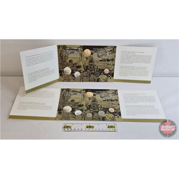 Terry Fox Coin Collector Cards with Circ Coins 2005 (2 Cards : 4 Coins) (Five Cent & Ten Cent)