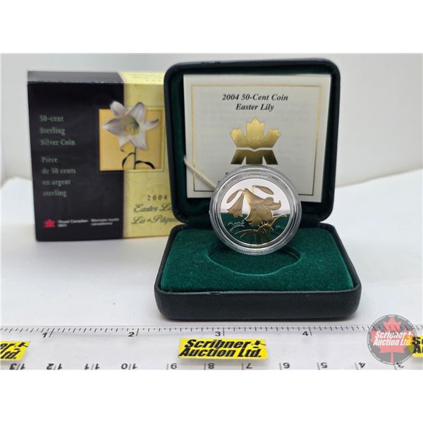 RCM Canada 2004 Easter Lily : 50-Cent Sterling Silver Coin (COA #05067)