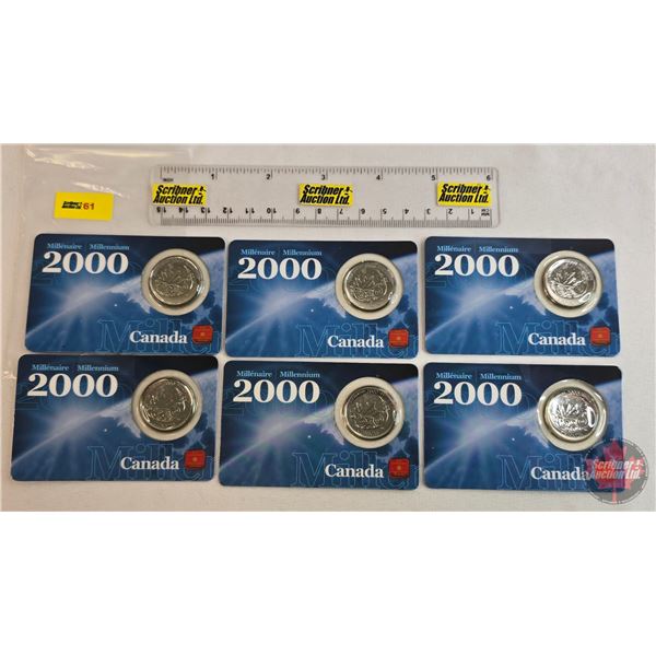 RCM Canada Millennium 2000 Twenty Five Cent : Achievement (Collector Card/Capsules) (6)