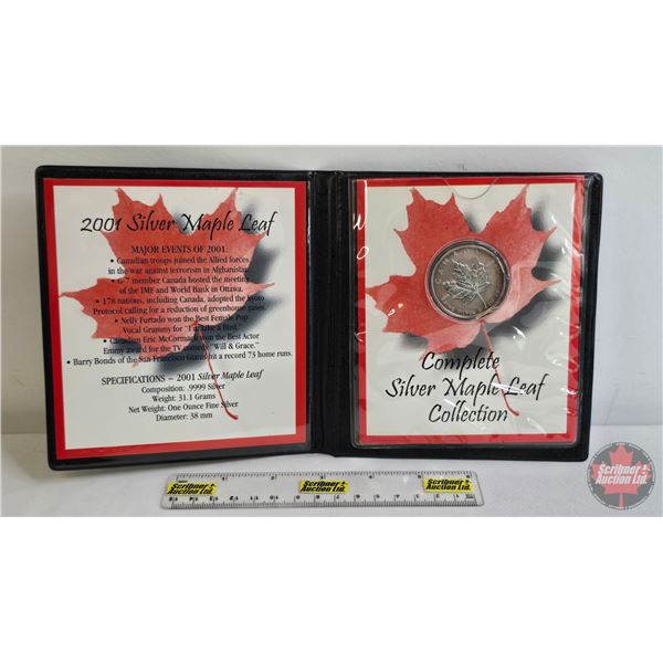 First Commemorative Mint : 2001 Silver Maple Leaf $5 (In Portfolio) (Fine Silver .9999 : 1 Oz) (GST 