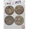 Image 2 : Canada Fifty Cent (4): 1939; 1946; 1949; 1953