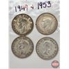 Image 3 : Canada Fifty Cent (4): 1939; 1946; 1949; 1953