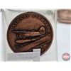 Image 2 : Calgary Stampede Medallions (2) : First RCMP Plane in Alberta (Mule 1974)