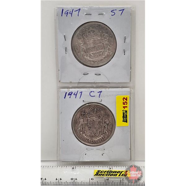 Canada Fifty Cent (2): 1947 S7 ; 1947 C7