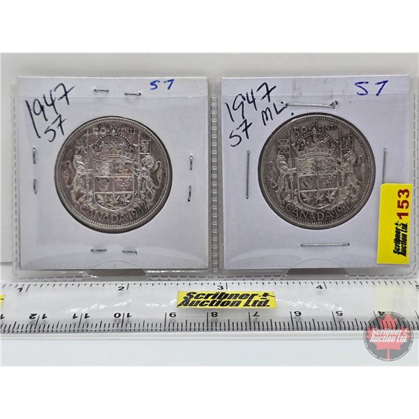 Canada Fifty Cent (2): 1947 S7 ; 1947ML S7