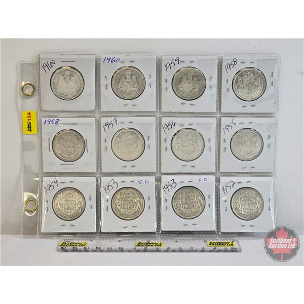 Canada Fifty Cent (12) : 1952; 1953; 1953; 1954; 1955; 1956; 1957; 1958; 1958; 1959; 1960; 1960