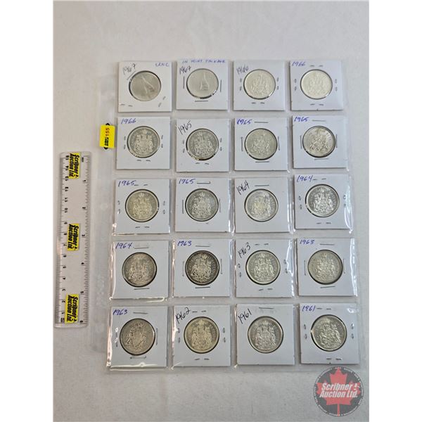 Canada Fifty Cent (20) : 1961; 1961; 1962; 1963; 1963; 1963; 1963; 1964; 1964; 1964; 1965; 1965; 196