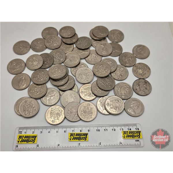 Canada Fifty Cent (52) : 1960's & 1970's (See Handwritten List in Photos)
