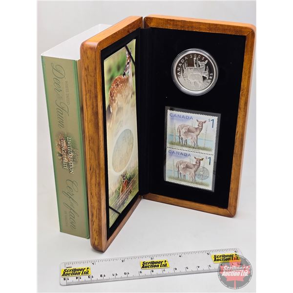 RCM Canada 2005 $5 Limited-Edition Stamp & Fine Silver Coin Set : Deer & Fawn (#23080 of 25555) (99.