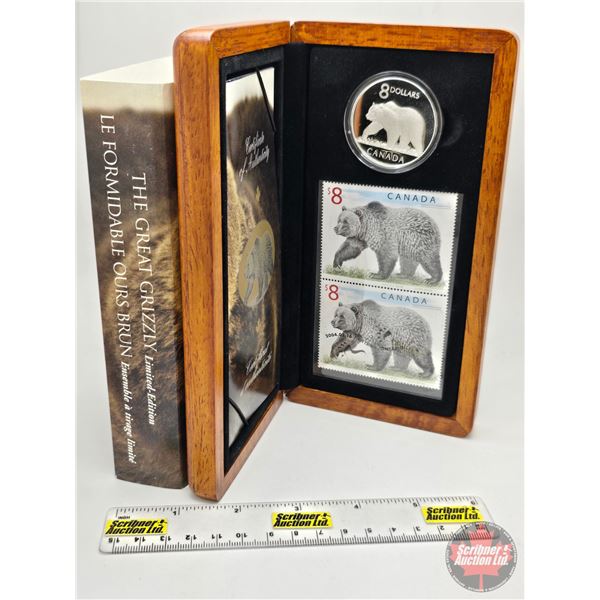 RCM Canada 2004 $8 Limited-Edition Stamp & Fine Silver Coin Set : The Great Grizzly (#07230 of 25888