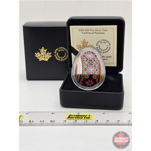 RCM Canada 2020 : $20 Fine Silver Coin : Traditional Pysanka (COA #3394/5000) (99.99%) (GST Exempt)