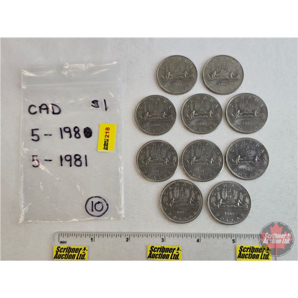 Canada One Dollar (10) : 1980 & 1981