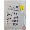 Image 4 : Canada One Dollar (7) : 1983; 1984; 1985; 1986