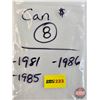 Image 6 : Canada Proof / Unc Dollars (8) : 1981 ; 1985 ; 1986