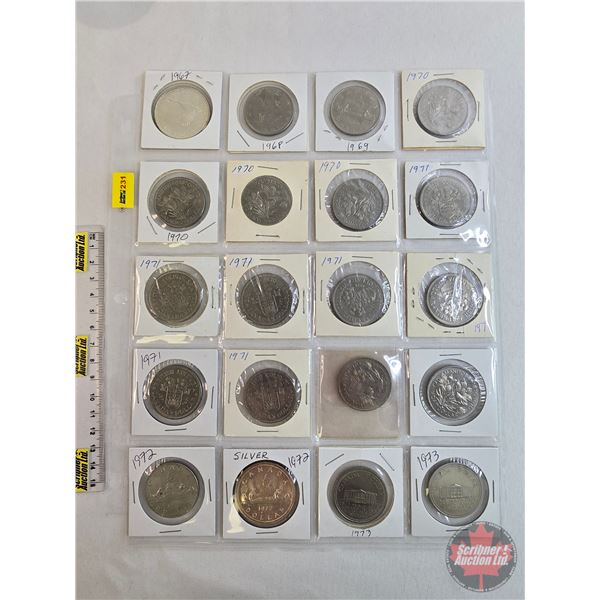 Canada One Dollar (20): 1967; 1968; 1969; 1970; 1970; 1970; 1970; 1971; 1971; 1971; 1971; 1971; 1971