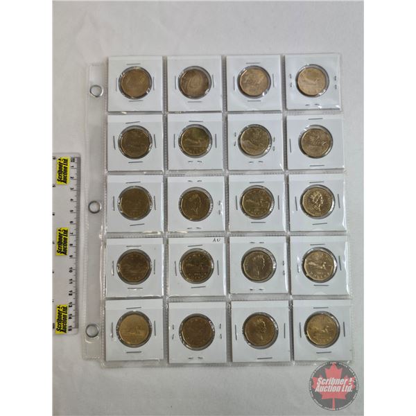 Canada Loonie-Dollars (20) 1992 - 2010 (Intermittent ~ See Handwritten List in Photos)