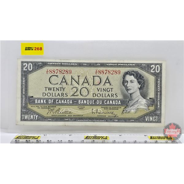 Canada $20 Bill 1954 : Beattie/Rasminsky #VE8878289 (See Pics for Varieties, Conditions, Serial Numb