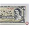 Image 3 : Canada $20 Bill 1954 : Beattie/Rasminsky #VE8878289 (See Pics for Varieties, Conditions, Serial Numb