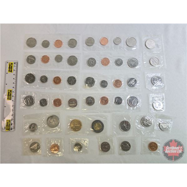RCM Canada Unc Coins (Variety Denominations from Mint Sets) (49 Coins) : Variety of Years / Styles /