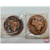 Image 3 : Calgary Stampede Medallions (2) : First RCMP Plane in Alberta (Mule 1974)