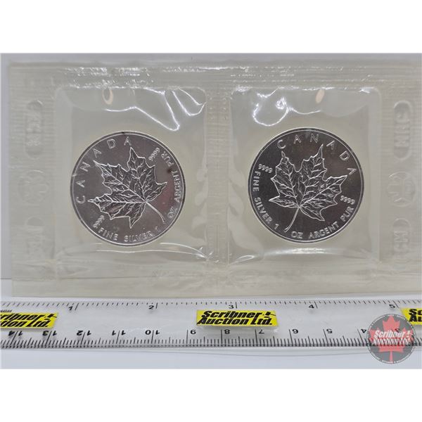 RCM Canada 2003 Silver Maple Leaf $5 (2) :  (Fine Silver .9999 : 1 Oz / Each) (GST Exempt)