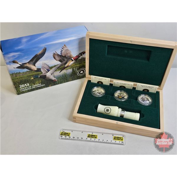 RCM Canada 2013 $10 Ducks of Canada - Pure Silver 3-Coin Set with Display Case and Duck Call - Malla