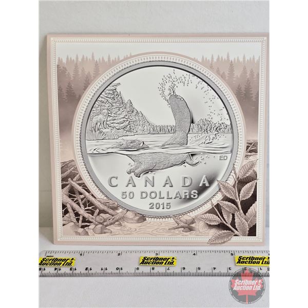 RCM Canada 2015 $50 Fine Silver : Beaver (Fine Silver 99.99%) (GST Exempt)