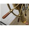 Image 14 : John Hastie & Co. Brass & Wood Ship Wheel with Stand (44"H x Wheel 30" Dia x 12"D approx)