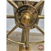 Image 3 : John Hastie & Co. Brass & Wood Ship Wheel with Stand (44"H x Wheel 30" Dia x 12"D approx)