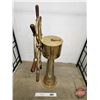 Image 8 : John Hastie & Co. Brass & Wood Ship Wheel with Stand (44"H x Wheel 30" Dia x 12"D approx)