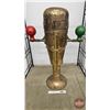 Image 10 : Ships Binnacle : Brass : Red & Green Cast Iron Kelvin’s Balls  (52"H x 37"W x 19"D) (Very H