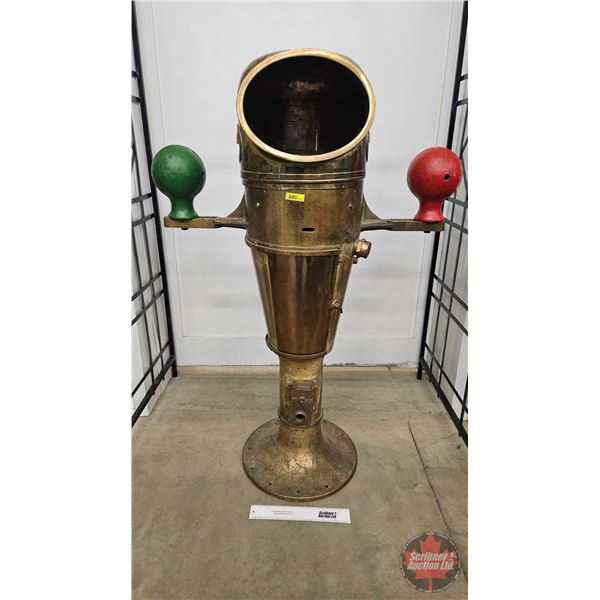 Ships Binnacle : Brass : Red & Green Cast Iron Kelvin’s Balls  (52 H x 37 W x 19 D) (Very H