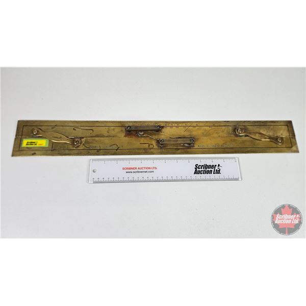 Brass Plotters Rule : KELVIN & HUGHES LTD : Made In Great Britain (24"L)