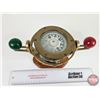 Image 11 : Brass Ships Gimbal Nautical Compass on Wood Base (6"H x 9-1/2"W x 5"D)