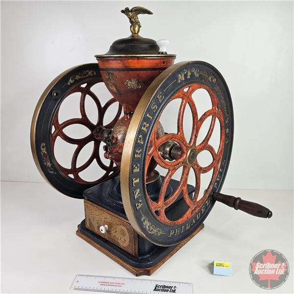 ENTERPRISE MFG CO No. 9 Counter Top Coffee Grinder (28"H x 24"W with Handle x 19-1/2"D)