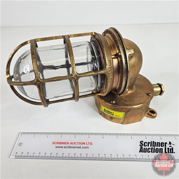 Bronze Bulkhead Light : PAULUHN ELECTRIC P-28 Houston Texas  (11-1/2 H x 4-1/2 W x 6-1/2 D)