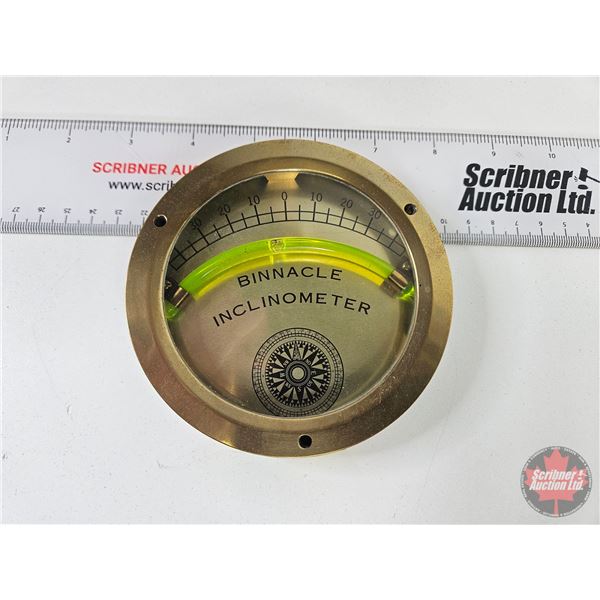 Brass BINNACLE INCLINOMETER (4-1/2 Dia)
