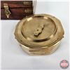 Image 5 : Pirate Nautical Style Large Brass Compass with Rosewood Box