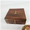 Image 6 : Pirate Nautical Style Large Brass Compass with Rosewood Box