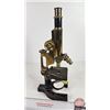 Image 1 : Bausch & Lomb Brass Microscope with Cast Iron Base (14"H)